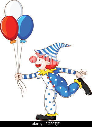 Un disegno colorato di un clown Illustrazione Vettoriale