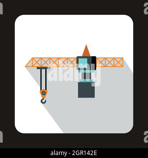 Gru di sollevamento, l'icona di stile di Piana Illustrazione Vettoriale