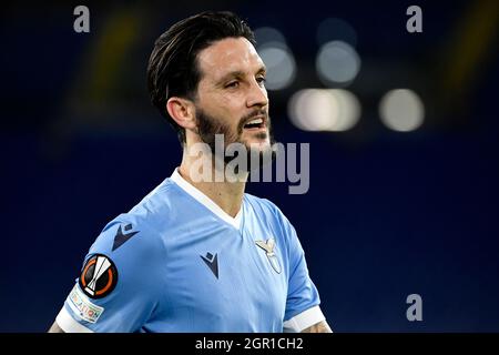 Roma, Italia. 30 settembre 2021. Luis Alberto della SS Lazio reagisce durante la partita di calcio di scena del gruppo Europa League tra la SS Lazio e la Lokomotiv Moskva allo stadio Olimpico di Roma, 30 settembre 2021. Foto Antonietta Baldassarre/Insidefoto Credit: Ininsidefoto srl/Alamy Live News Foto Stock