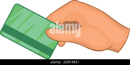 Mano con hotel room key card icon Illustrazione Vettoriale