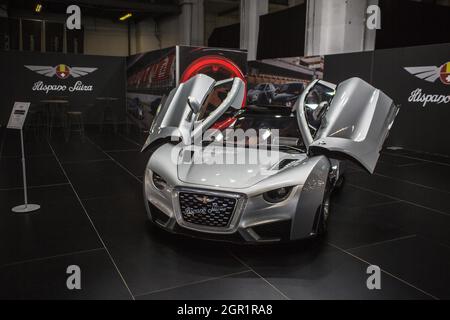 Barcellona, Catalogna, Spagna. 30 settembre 2021. L'auto Hispano Suiza Carmen è vista all'Automobile Barcelona 2021.il giorno di apertura dell'edizione 2021 dell'evento automobilistico, Automobile Barcelona, il Re Spagnolo, Felipe VI, il Presidente Spagnolo, Pedro Sanchez e il Ministro dell'industria, del Commercio e del Turismo, Reyes Maroto hanno visitato la sala eventi. (Credit Image: © Thiago Prudencio/DAX via ZUMA Press Wire) Foto Stock