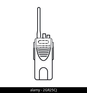 Trasmettitore radio, l'icona di stile di contorno Illustrazione Vettoriale