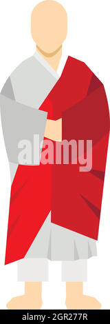 Monaco coreano icona, stile piatto Illustrazione Vettoriale