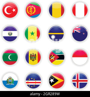 Set di bandiere del mondo Illustrazione Vettoriale