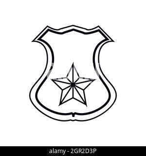 Sheriff Icona badge, stile contorno Illustrazione Vettoriale