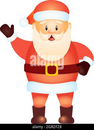 Il cordiale Babbo Natale alzò la mano Illustrazione Vettoriale