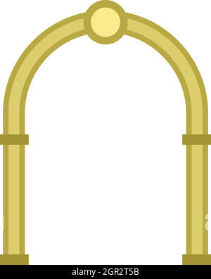 Arco semicircolare icona, stile piatto Illustrazione Vettoriale