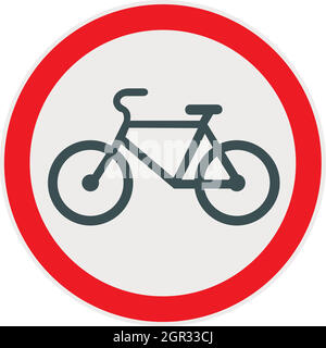 Viaggiare in bicicletta è vietato il traffico icona segno Illustrazione Vettoriale