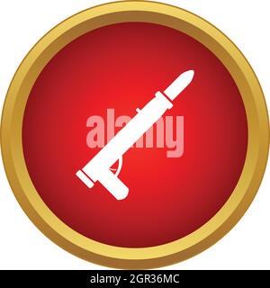 Fucile militare esercito serbatoio anti razzo icona granata Illustrazione Vettoriale