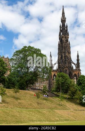 The Scott Monument, Princes Street Gardens, Edimburgo, Scozia Foto Stock