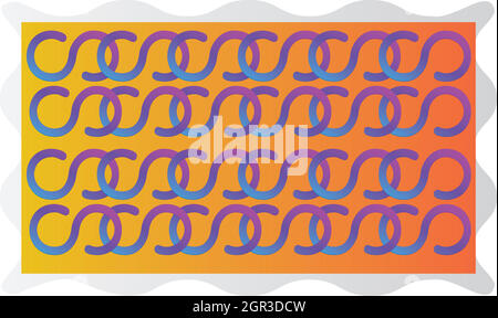 combinazione di anelli a catena su sfondo astratto Illustrazione Vettoriale