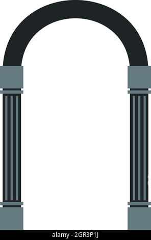 Arco semicircolare icona, stile piatto Illustrazione Vettoriale