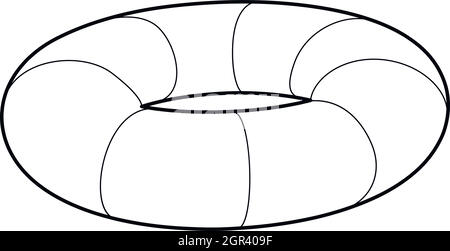 Icona di ciambella in stile contorno Illustrazione Vettoriale