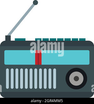 Ricevitore radio icona in stile piatto Illustrazione Vettoriale