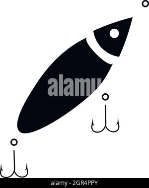 Esca artificiale, icona di stile semplice Illustrazione Vettoriale