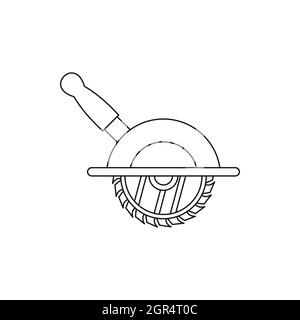 Sega circolare, l'icona di stile di contorno Illustrazione Vettoriale