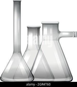 Svuotare i becher e i matracci di vetro Illustrazione Vettoriale