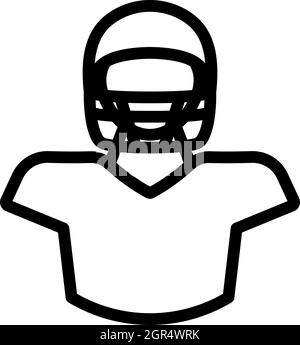 American Football Icona Player Illustrazione Vettoriale