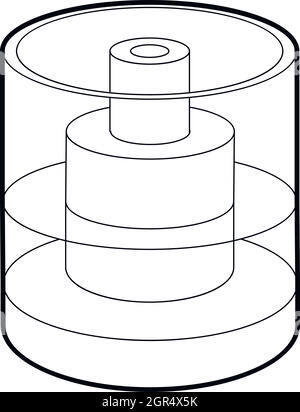 Sapore per e-icona di sigaretta, stile contorno Illustrazione Vettoriale