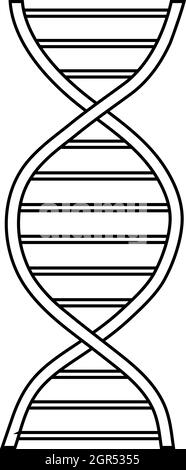 Segno di DNA, l'icona di stile di contorno Illustrazione Vettoriale