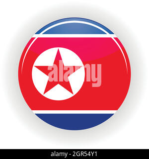 La Corea del Nord cerchio icona Illustrazione Vettoriale