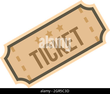 Icona ticket in uno stile piatto Illustrazione Vettoriale