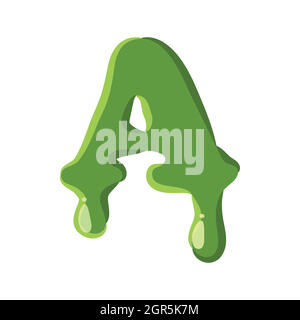 Lettera A fatto di melma verde Illustrazione Vettoriale