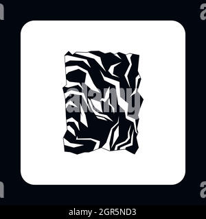 Carta sgualcita icona, stile semplice Illustrazione Vettoriale