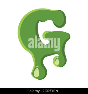 Lettera G fatta di melma verde Illustrazione Vettoriale