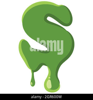 Lettera S fatta di melma verde Illustrazione Vettoriale