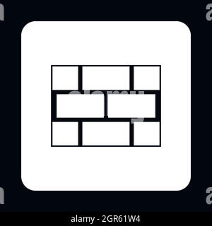 Muro di mattoni, icona di stile semplice Illustrazione Vettoriale