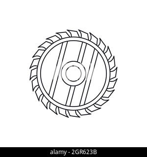 Sega circolare icona ruota, stile contorno Illustrazione Vettoriale