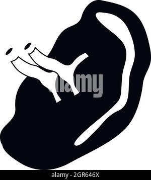 La milza umana icona, stile semplice Illustrazione Vettoriale