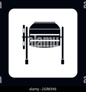 Betoniera icona, stile semplice Illustrazione Vettoriale