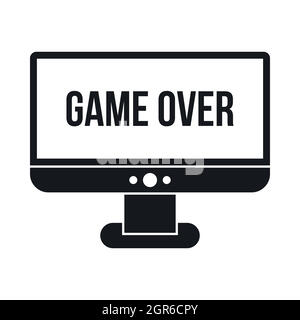 Game over icona nella semplice styl Illustrazione Vettoriale