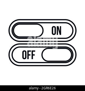 On e Off i pulsanti icona di stile di contorno Illustrazione Vettoriale