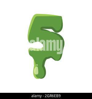 Numder 5 fatto di melma verde Illustrazione Vettoriale