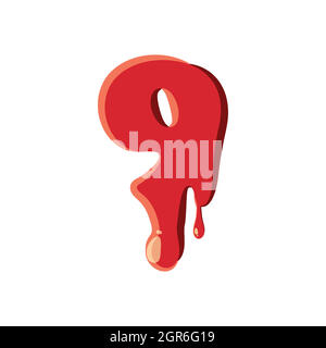 Numero nove isolati su sfondo bianco Illustrazione Vettoriale