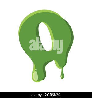 Lettera o fatta di melma verde Illustrazione Vettoriale