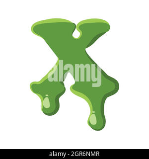 Lettera X fatta di melma verde Illustrazione Vettoriale