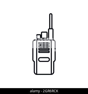 Radio portatile ricetrasmettitore, l'icona di stile di contorno Illustrazione Vettoriale