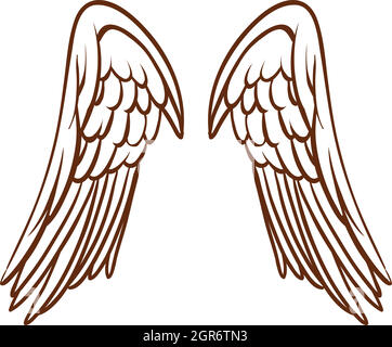 Un semplice schizzo delle ali di un angelo Illustrazione Vettoriale