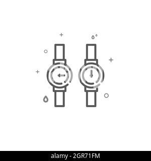 Contatori d'acqua semplice icona della linea vettoriale. Simbolo idraulico, pittogramma, segno isolato su sfondo bianco. Tratto modificabile. Regolare lo spessore della linea. Illustrazione Vettoriale