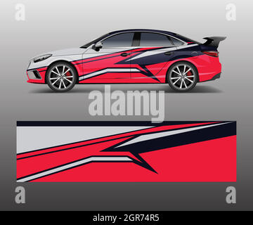 Auto decalcomania vettore, grafica astratta racing disegni per veicolo adesivo vinile wrap Illustrazione Vettoriale