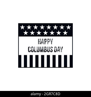 Happy Columbus day icona, stile semplice Illustrazione Vettoriale