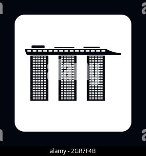 Il Marina Bay Sands Hotel in icona di Singapore Illustrazione Vettoriale