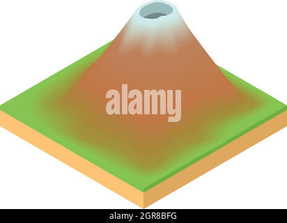 Icona di Vulcano, stile cartoon Illustrazione Vettoriale