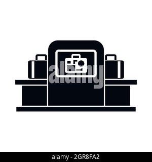 Airport Baggage icona dello scanner e stile semplice Illustrazione Vettoriale