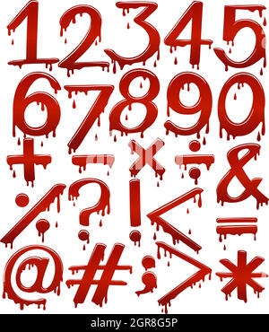 Figure numeriche in modello sanguinoso Illustrazione Vettoriale