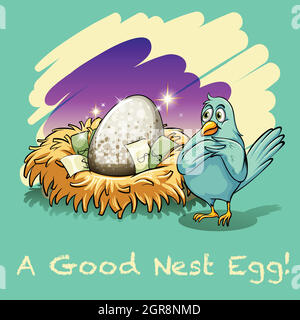 Uovo nel nido Illustrazione Vettoriale